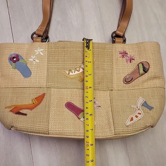 Womens Vintage Woven Straw Shoes‎ Flip Flops Boots Heels Multi Pocket Satchel - Picture 13 of 14